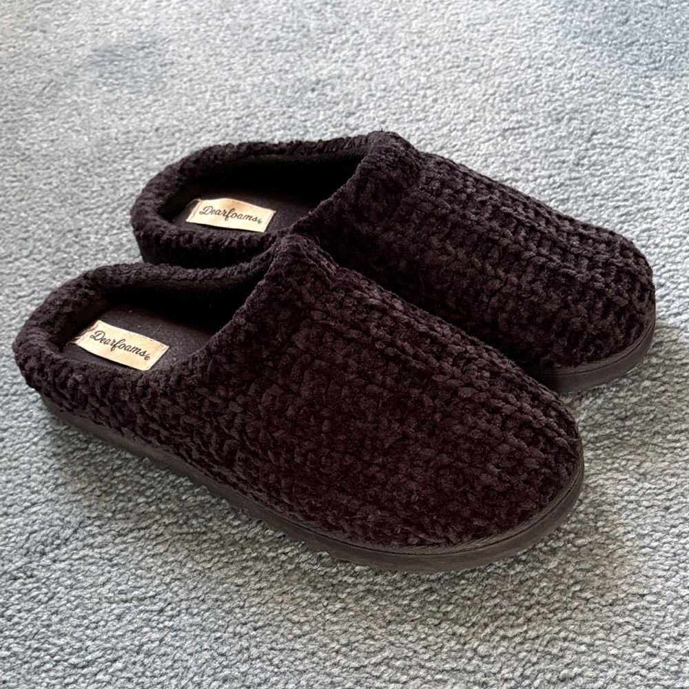 Dearfoams Black Slide Clog Slippers